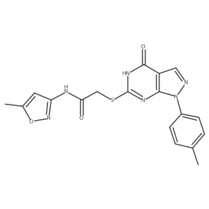 N-(5-methylisoxazol-3-yl)-2-((4-oxo-1-(p-tolyl)-4,5-dihydro-1H-pyrazolo[3,4-d]pyrimidin-6-yl)thio)acetamide Structure
