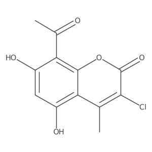 8-Acetyl-3-chloro-5,7-dihydroxy-4-methyl-2H-1-benzopyran-2-one Structure