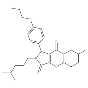 2-[3-(dimethylamino)propyl]-7-methyl-1-(4-propoxyphenyl)-4a,5,6,7,8,8a-hexahydro-1H-chromeno[2,3-c]pyrrole-3,9-dione Structure