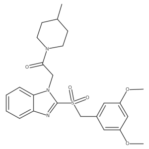 2-{2-[(3,5-dimethoxyphenyl)methanesulfonyl]-1H-1,3-benzodiazol-1-yl}-1-(4-methylpiperidin-1-yl)ethan-1-one Structure