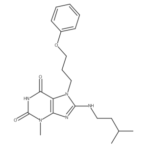 8-(isopentylamino)-3-methyl-7-(3-phenoxypropyl)-1H-purine-2,6(3H,7H)-dione结构式