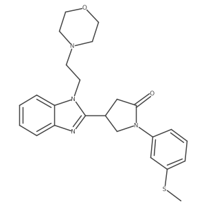 1-(3-(methylthio)phenyl)-4-(1-(2-morpholinoethyl)-1H-benzo[d]imidazol-2-yl)pyrrolidin-2-one结构式