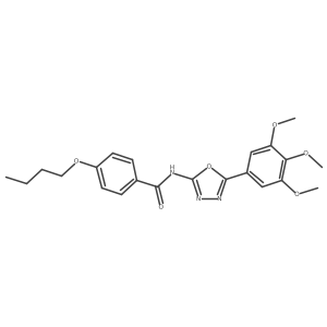 4-butoxy-N-[5-(3,4,5-trimethoxyphenyl)-1,3,4-oxadiazol-2-yl]benzamide结构式