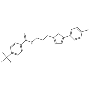 N-(2-((5-(4-fluorophenyl)-1H-imidazol-2-yl)thio)ethyl)-4-(trifluoromethyl)benzamide Structure