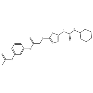 N-(3-acetamidophenyl)-2-((5-(3-cyclohexylureido)-1,3,4-thiadiazol-2-yl)thio)acetamide Structure