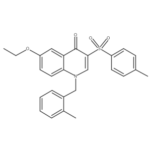 6-ethoxy-1-(2-methylbenzyl)-3-tosylquinolin-4(1H)-one结构式