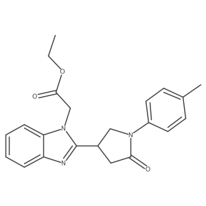 ethyl 2-{2-[1-(4-methylphenyl)-5-oxopyrrolidin-3-yl]-1H-1,3-benzodiazol-1-yl}acetate结构式