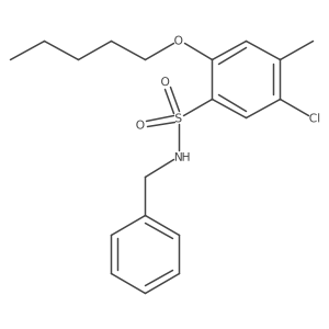 CCCCCOc1cc(C)c(Cl)cc1S(=O)(=O)NCc1ccccc1结构式