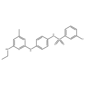 3-chloro-N-(4-((4-(ethylamino)-6-methylpyrimidin-2-yl)amino)phenyl)benzenesulfonamide结构式