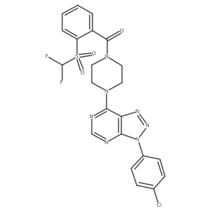 (4-(3-(4-chlorophenyl)-3H-[1,2,3]triazolo[4,5-d]pyrimidin-7-yl)piperazin-1-yl)(2-((difluoromethyl)sulfonyl)phenyl)methanone结构式
