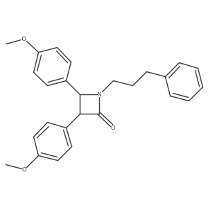 (3S,4S)-3,4-Bis(4-methoxyphenyl)-1-(3-phenylpropyl)azetidin-2-one Structure