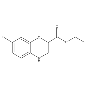 ethyl 7-fluoro-3,4-dihydro-2H-1,4-benzoxazine-2-carboxylate结构式