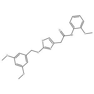 2-(2-((3,5-dimethoxybenzyl)thio)thiazol-4-yl)-N-(2-(methylthio)phenyl)acetamide结构式