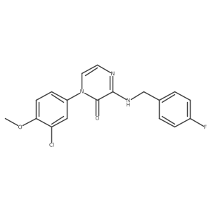 1-(3-Chloro-4-methoxyphenyl)-3-{[(4-fluorophenyl)methyl]amino}-1,2-dihydropyrazin-2-one Structure