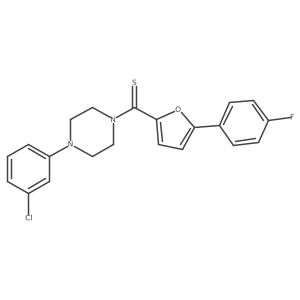 (4-(3-Chlorophenyl)piperazin-1-yl)(5-(4-fluorophenyl)furan-2-yl)methanethione结构式