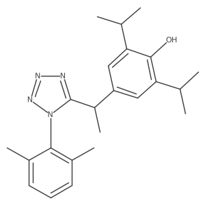 4-[1-[1-(2,6-Dimethylphenyl)-1H-tetrazol-5-yl]ethyl]-2,6-bis(1-methylethyl)phenol结构式