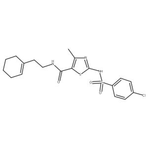 5-Thiazolecarboxamide, 2-[[(4-chlorophenyl)sulfonyl]amino]-N-[2-(1-cyclohexen-1-YL)ethyl]-4-methyl-结构式