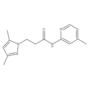 3-(3,5-dimethyl-1H-pyrazol-1-yl)-N-(4-methylpyridin-2-yl)propanamide Structure