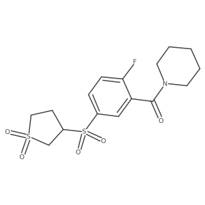 {5-[(1,1-Dioxidotetrahydrothiophen-3-yl)sulfonyl]-2-fluorophenyl}(piperidin-1-yl)methanone Structure