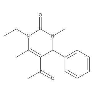 (4S)-5-Acetyl-1-ethyl-3,4-dihydro-3,6-dimethyl-4-phenyl-2(1H)-pyrimidinone结构式