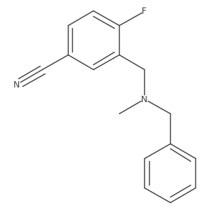 4-Fluoro-3-[[methyl(phenylmethyl)amino]methyl]benzonitrile Structure