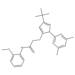 2-{[3-tert-butyl-1-(4,6-dimethylpyrimidin-2-yl)-1H-pyrazol-5-yl]oxy}-N-(2-methoxyphenyl)acetamide Structure
