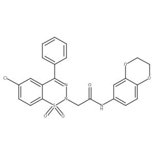 2-(6-chloro-1,1-dioxido-4-phenyl-2H-benzo[e][1,2,3]thiadiazin-2-yl)-N-(2,3-dihydrobenzo[b][1,4]dioxin-6-yl)acetamide Structure