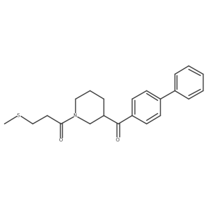 4-Biphenylyl{1-[3-(methylthio)propanoyl]-3-piperidinyl}methanone Structure