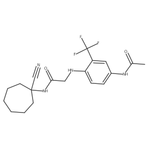 N-(1-cyanocycloheptyl)-2-{[4-acetamido-2-(trifluoromethyl)phenyl]amino}acetamide结构式