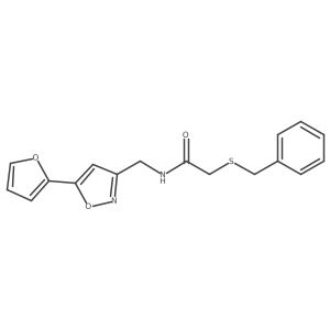 O=C(CSCc1ccccc1)NCc1cc(-c2ccco2)on1结构式