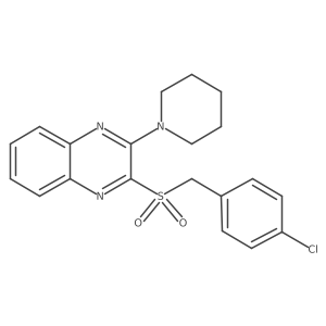 O=S(=O)(Cc1ccc(Cl)cc1)c1nc2ccccc2nc1N1CCCCC1结构式