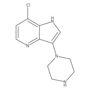 7-Chloro-3-(1-piperazinyl)-1H-pyrrolo[3,2-b]pyridine结构式