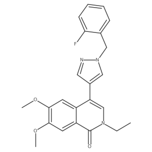 4-(1-(2-fluorobenzyl)-1H-pyrazol-4-yl)-2-ethyl-6,7-dimethoxyisoquinolin-1(2H)-one结构式