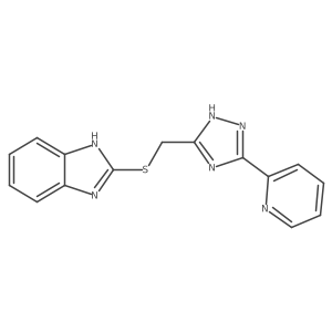c1ccc(-c2n[nH]c(CSc3nc4ccccc4[nH]3)n2)nc1结构式