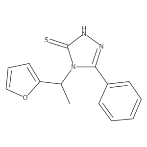 3H-1,2,4-Triazole-3-thione, 4-[1-(2-furanyl)ethyl]-2,4-dihydro-5-phenyl-结构式