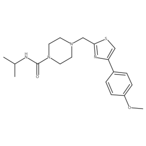 COc1ccc(-c2csc(CN3CCN(C(=O)NC(C)C)CC3)n2)cc1结构式