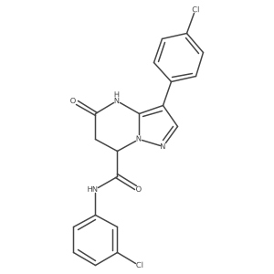 N-(3-chlorophenyl)-3-(4-chlorophenyl)-5-oxo-4,5,6,7-tetrahydropyrazolo[1,5-a]pyrimidine-7-carboxamide Structure