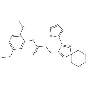 N-(2,5-dimethoxyphenyl)-2-((3-(thiophen-2-yl)-1,4-diazaspiro[4.5]deca-1,3-dien-2-yl)thio)acetamide Structure
