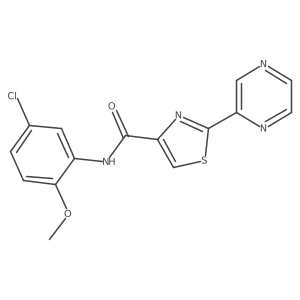 N-(5-chloro-2-methoxyphenyl)-2-(pyrazin-2-yl)thiazole-4-carboxamide结构式