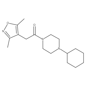 1-(4-Cyclohexylpiperazin-1-yl)-2-(3,5-dimethylisoxazol-4-yl)ethanone结构式