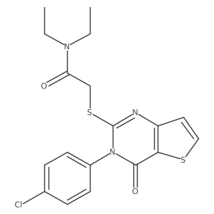 2-{[3-(4-chlorophenyl)-4-oxo-3,4-dihydrothieno[3,2-d]pyrimidin-2-yl]sulfanyl}-N,N-diethylacetamide Structure
