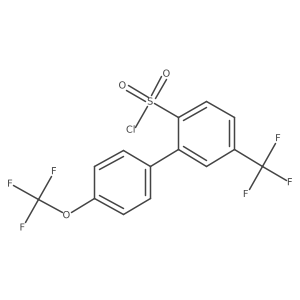 4'-(Trifluoromethoxy)-5-(trifluoromethyl)-[1,1'-biphenyl]-2-sulfonyl chloride结构式