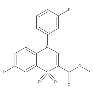 methyl 7-fluoro-4-(3-fluorophenyl)-4H-1,4-benzothiazine-2-carboxylate 1,1-dioxide结构式