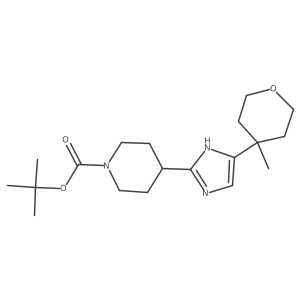 tert-butyl 4-(4-(4-methyltetrahydro-2H-pyran-4-yl)-1H-imidazol-2-yl)piperidine-1-carboxylate结构式