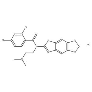 N-([1,3]dioxolo[4',5':4,5]benzo[1,2-d]thiazol-6-yl)-2,4-dichloro-N-(2-(dimethylamino)ethyl)benzamide hydrochloride结构式