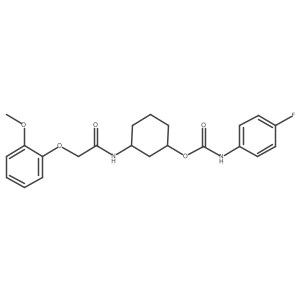 3-(2-(2-Methoxyphenoxy)acetamido)cyclohexyl (4-fluorophenyl)carbamate Structure