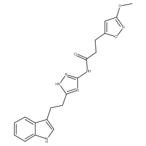 N-{3-[2-(1H-indol-3-yl)ethyl]-1H-1,2,4-triazol-5-yl}-3-(3-methoxy-1,2-oxazol-5-yl)propanamide Structure