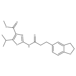 Methyl 2-{[3-(2,3-dihydro-1-benzofuran-5-yl)propanoyl]amino}-5-(propan-2-yl)-1,3-thiazole-4-carboxylate结构式