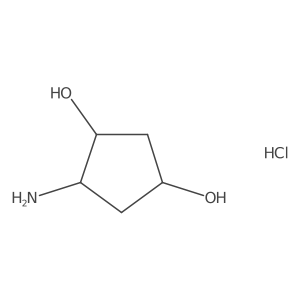 rac-(1R,3R,4R)-4-aminocyclopentane-1,3-diol hydrochloride Structure