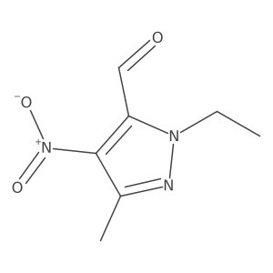 1-Ethyl-3-methyl-4-nitro-1H-pyrazole-5-carboxaldehyde结构式